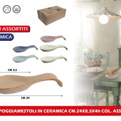 POGGIAMESTOLI IN CERAMICA CM.24X8,5X4h COL. ASS.