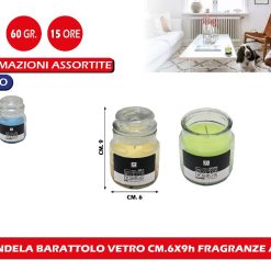 CANDELA BARATTOLO VETRO CM.6X9h FRAGRANZE ASS.