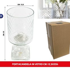 PORTACANDELA IN VETRO CM.12,5X25h