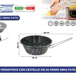 FRIGGITRICE CON CESTELLO CM.26 FERRO SMALTATO