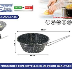 FRIGGITRICE CON CESTELLO CM.28 FERRO SMALTATO
