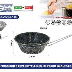 FRIGGITRICE CON CESTELLO CM.30 FERRO SMALTATO