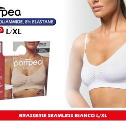 Sicignano | Reggiseno Senza Ferretto Brasserie Seamless in Microfibra Senza Cuciture - Spalla Stretta, Finiture Piatte, Elastica, Confortevole (IT, Testo, L, XL, Regular, Regular, 6, Bianco)