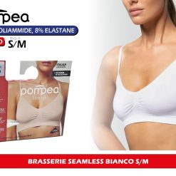 Sicignano | Reggiseno Senza Ferretto Brasserie Seamless in Microfibra Senza Cuciture - Spalla Stretta, Finiture Piatte, Elastica, Confortevole (IT, Testo, S, M, Regular, Regular, 3, Bianco)