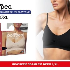 Sicignano | Reggiseno Senza Ferretto Brasserie Seamless in Microfibra Senza Cuciture - Spalla Stretta, Finiture Piatte, Elastica, Confortevole (IT, Testo, L, XL, Regular, Regular, 3, Nero)