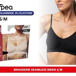 Sicignano | Reggiseno Senza Ferretto Brasserie Seamless in Microfibra Senza Cuciture - Spalla Stretta, Finiture Piatte, Elastica, Confortevole (IT, Testo, S, M, Regular, Regular, 6, Nero)