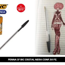 PENNA SF BIC CRISTAL NERA CONF.50 PZ.