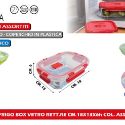Frigo Box Vetro Rett.Re Cm.18X13X6H Col. Ass.