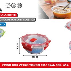 Frigo Box Vetro Tondo Cm.13X6H Col. Ass.