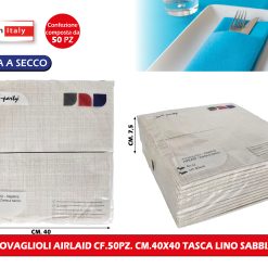 Tovaglioli Airlaid Cf.50Pz. Cm.40X40 Lino Sabbia