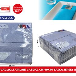 Tovaglioli Airlaid Cf.50Pz. Cm.40X40 Jersey Blu