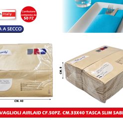 TOVAGLIOLI AIRLAID CF.50PZ. CM.33X40 TASCA SLIM SABBIA