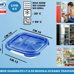 Frigo Box Quadrato Lt.0,50 Nuvola Oceano Trasp.