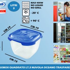 Frigobox Quadrato Lt.3 Nuvola Oceano Trasp.