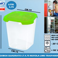 Frigobox Quadrato Lt.4,75 Nuvola Lime Trasp.