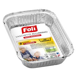 Vaschetta alluminio 2 porz. set 2 pz. c/cop. foli’ pack