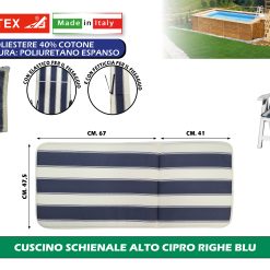 CUSCINO SCHIENALE ALTO CIPRO RIGHE BLU