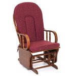 poltrona dondolo legno douglas cuscino bordeaux