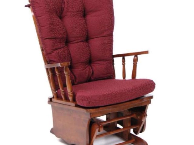 poltrona dondolo legno dallas cuscino bordeaux