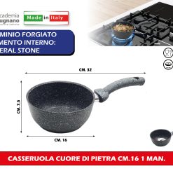 CASSERUOLA CUORE DI PIETRA CM.16 1 MANICO SUGO PASTINA CUCINA