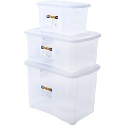 Belli & Forti Storage Box Solid Basic – Contenitore in Plastica Trasparente con Coperchio – Misure da 5L a 18L