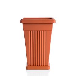 Bama Vaso Piramide con Sottovaso – 50 Lt, Terracotta, Elegante e Resistente agli Sbali di Temperatura e Raggi Solari, Perfetto per Esterni - immagine 1