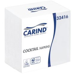 Tovaglioli Tovagliolini Fazzoletti di Carta 2 Veli 24x24cm Cocktail 100 Pezzi in Cellulosa Goffrati Piega 1/4 Bianco