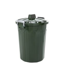 Duplast Bidone Vulcano con Coperchio 23 Lt – Ø30x35h cm, Colore Verde, Robusto e Capiente