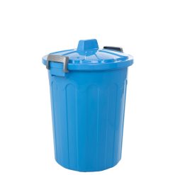Duplast Bidone Vulcano con Coperchio 23 Lt – Ø30x35h cm, Colore Celeste, Robusto e Capiente