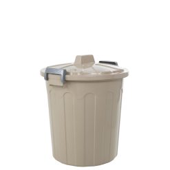 Duplast Bidone Vulcano con Coperchio 8 Lt – Ø23x29h cm, Colore Tortora, Robusto e Capiente