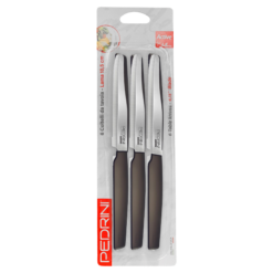 Pedrini Set 6 Coltelli da Tavola Marrone Lama 10,5cm Inox