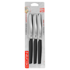 Pedrini Set 6 Coltelli da Tavola Nero Lama 10,5cm Inox