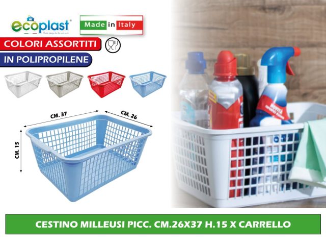 CESTINO MILLEUSI PICC. CM.26X37 H.15 X CARRELLO