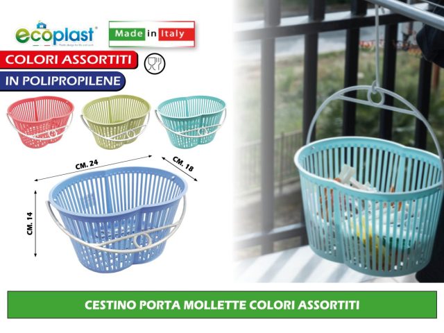 CESTINO PORTA MOLLETTE GIALLO-VERDE-ROSSO