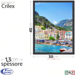 Cornice Flat 30x40 cm Nera in Vetro Acrilico Pannello MDF