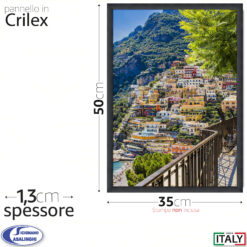 Cornice Flat 35x50 cm Nera in Vetro Acrilico Pannello MDF