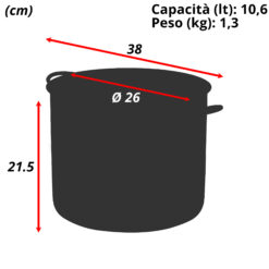 PENTOLA DAISY ACCIAIO INOX 2 MANICI CM.26 ART.275LE X INDUZIONE