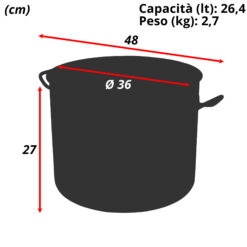 PENTOLA DAISY ACCIAIO INOX 2 MANICI CM.36 ART.279-36E X INDUZIONE