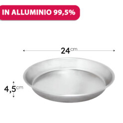 Tortiera Conica Bassa Alluminio 24 cm per Torte e Crostate