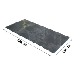 Vassoio Rettangolare Melamina Cm.36X16 Royal Black