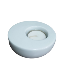 Portacandela Porcellana Cm.9X4H Bianco