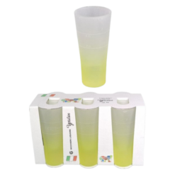 Sicignano Casalinghi Ingrosso Casalinghi Arredo Giardino Hotellerie Set 6 Bicchieri da Liquore Ypsilon, 7 cl, Satinato Giallo e Trasparente (Giallo, 2 conf)