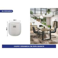 VASO CASPO' CERAMICA CM.9X9h BIANCO
