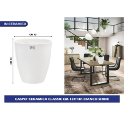 VASO CASPO' CERAMICA CLASSIC CM.13X14h BIANCO SHINE