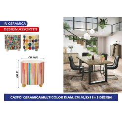 VASO CASPO' CERAMICA MULTICOLOR DIAM. CM.10,5X11h 3 DESIGN