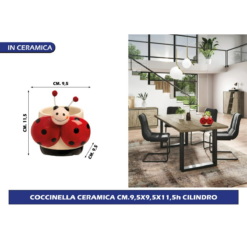 VASO CASPO' COCCINELLA CERAMICA CM.9,5X9,5X11,5h CILINDRO