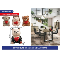 VASO CASPO' CERAMICA LOVERS CUTE CM.12X12X14,3h ASSORTITI