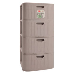 Cassettiera Domus 4 Cassetti Plastica Riciclata Made in Italy 40x40x80h Grigio