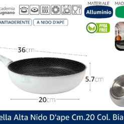 PADELLA ALTA NIDO D'APE CM.20 COL. BIANCO X INDUZIONE