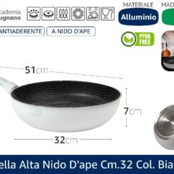 PADELLA ALTA NIDO D'APE CM.32 COL. BIANCO X INDUZIONE
